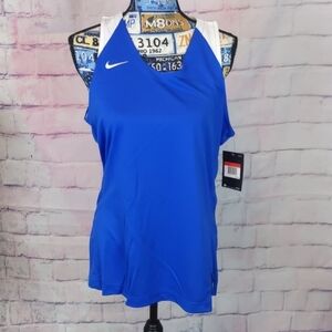 NIKE Women's Blue White Basketball Tank Size Large